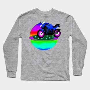 Blue Motorcycle Long Sleeve T-Shirt